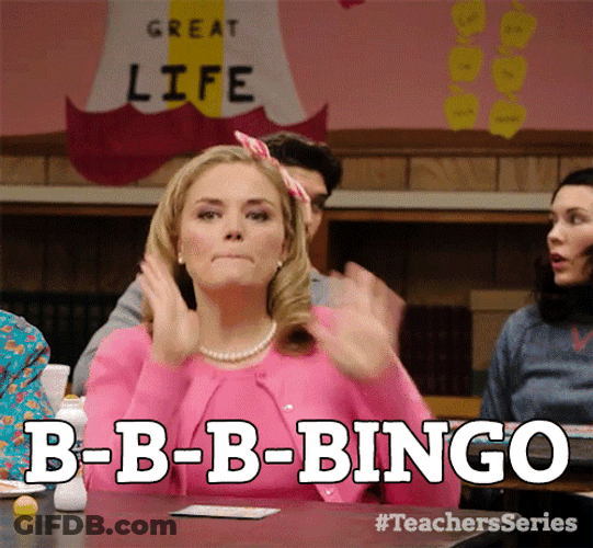 That's A Bingo Teachers Caroline Watson GIF