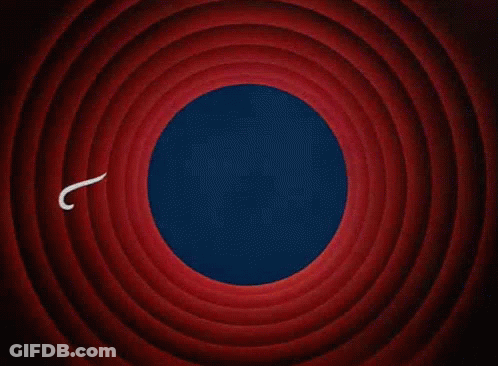 That 'S All Folks Written On A Red And Blue Background GIF