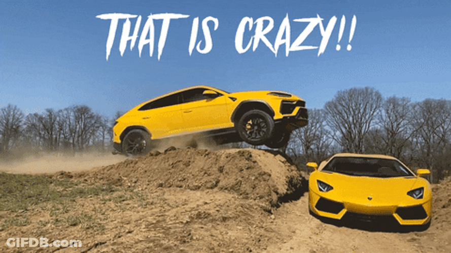 That's Crazy Yellow Car Stunt GIF
