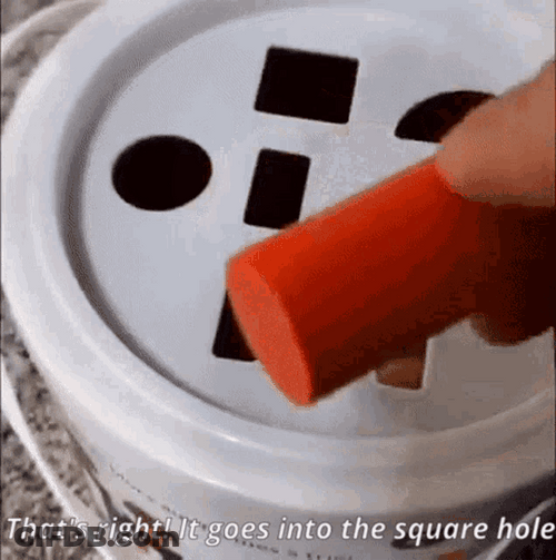 That's Right Into The Square Hole Shapes GIF