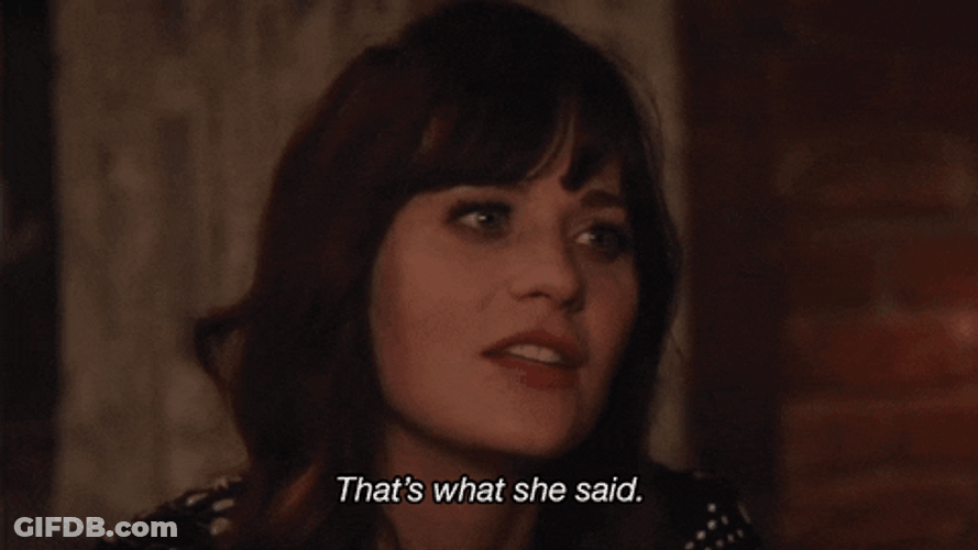 That's What She Said Zooey Deschanel GIF