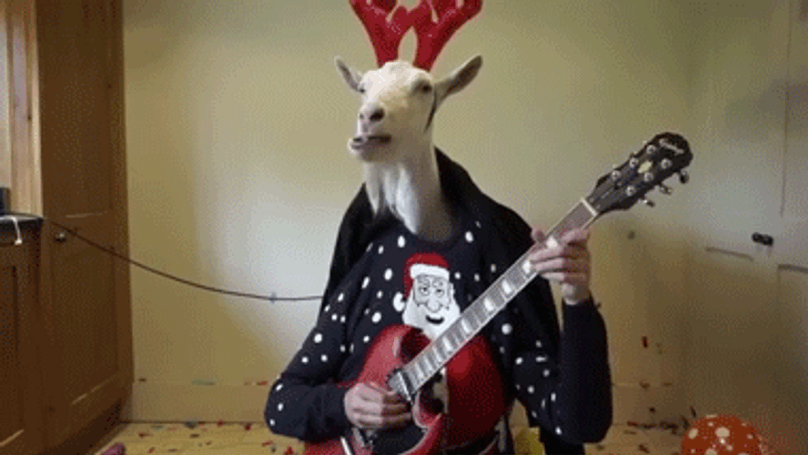 That's Why He's The Goat Playing Guitar Meme GIF