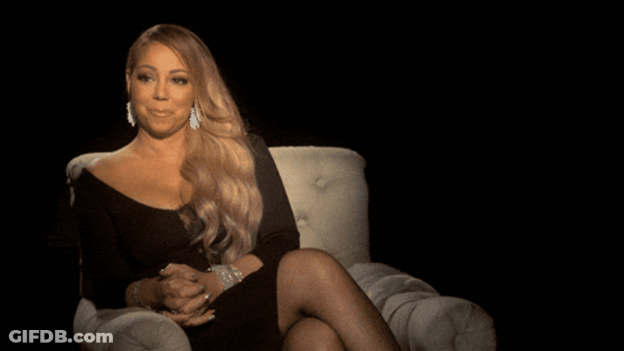 Thats Cute Mariah Carey Sitting GIF