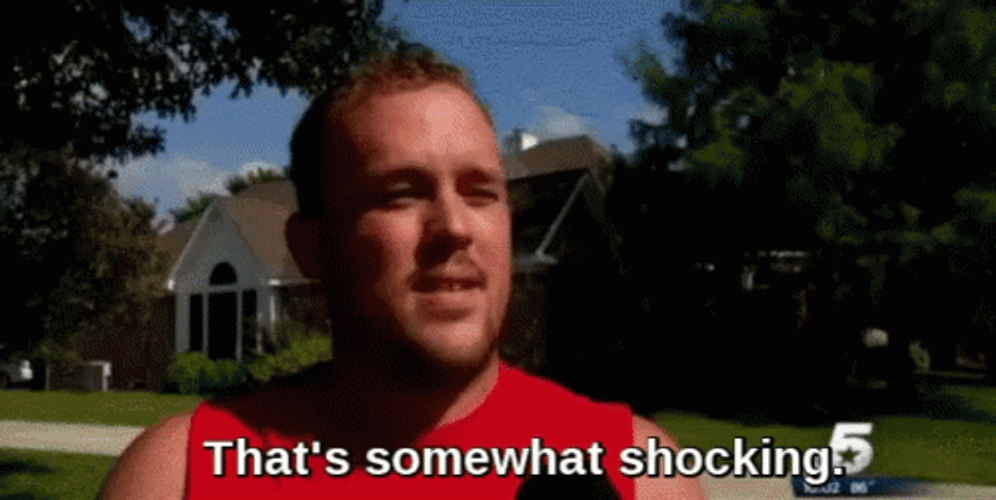 Thats Quite Shocking Man In Red Tee GIF