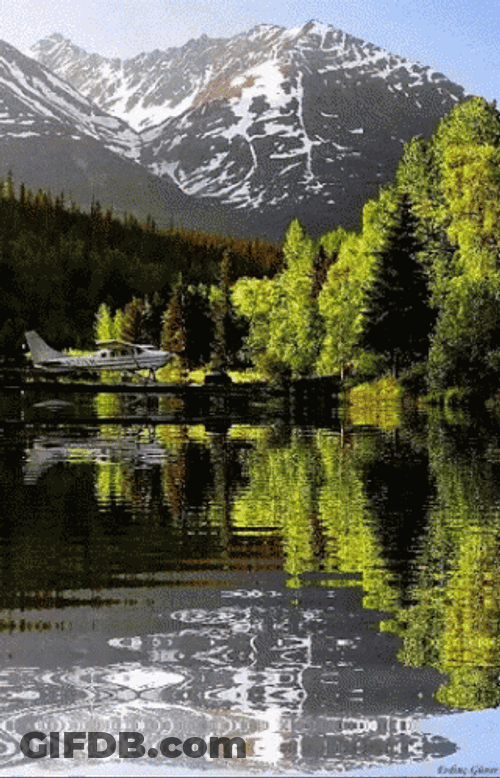 Thawing Mountain Scene GIF