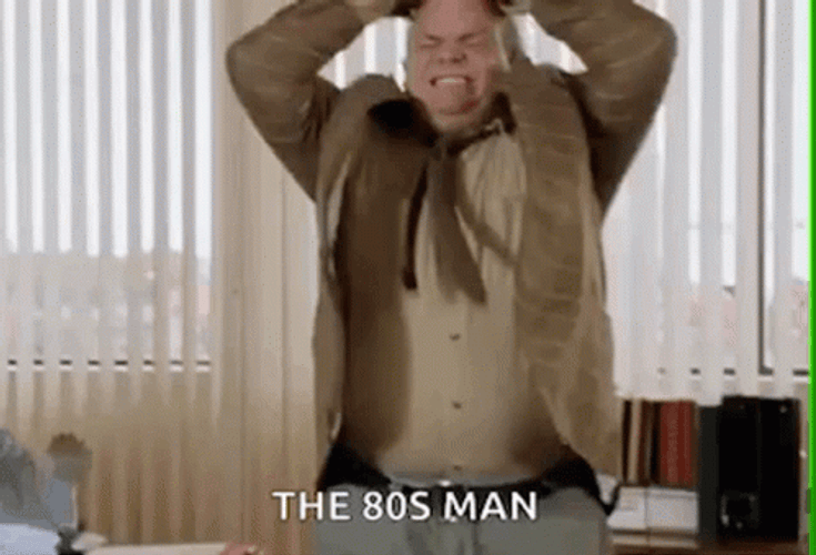 The 80S Man Chris Farley GIF