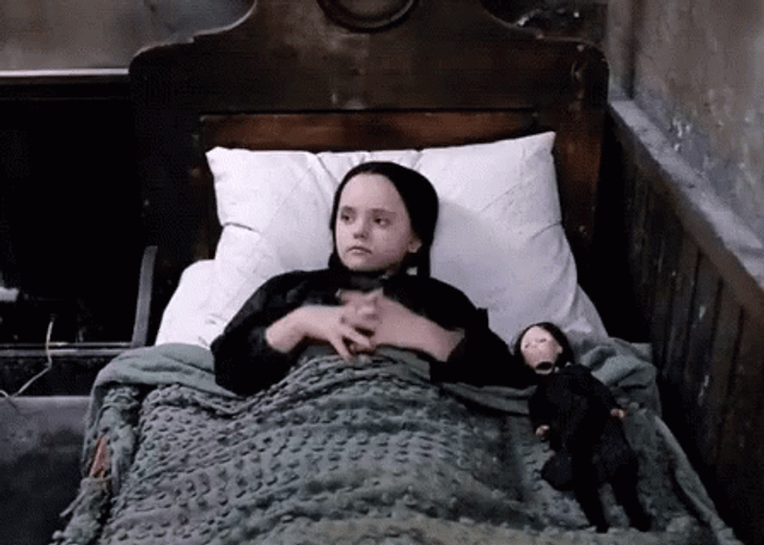 The Addams Family Wednesday Sleeping Time GIF