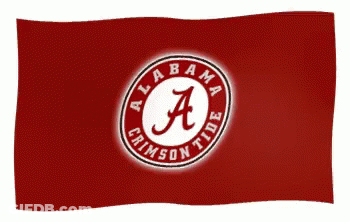 The Alabama Crimson Tide Logo Is On A Red Background GIF