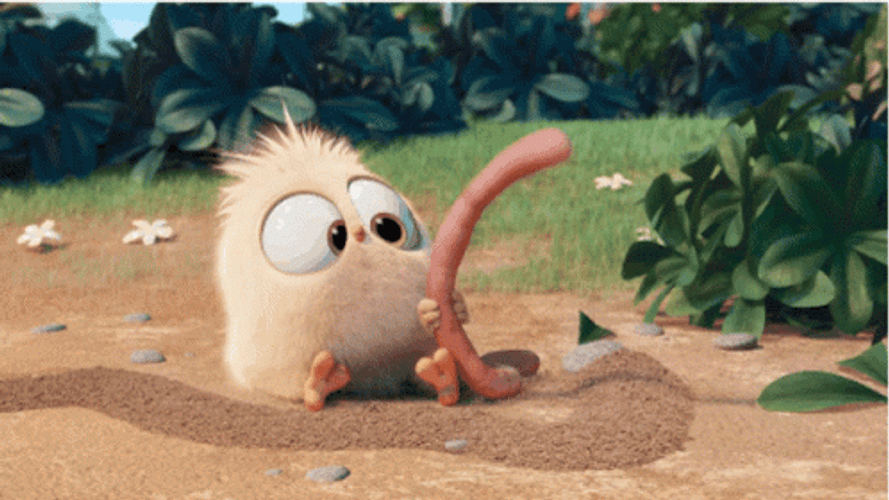The Angry Bird Movie Hugging The Worm GIF