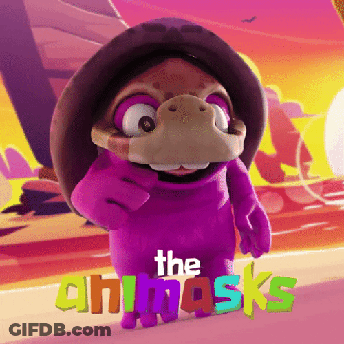 The Animasks Purple Turtle Dancing GIF