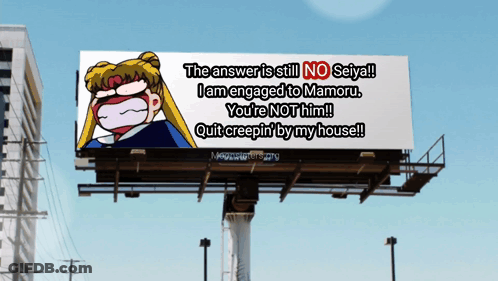 The Answer Is Still No Seiya I Am Engaged To Mamoru You 'Re Not Him Quit Creepin By My House GIF