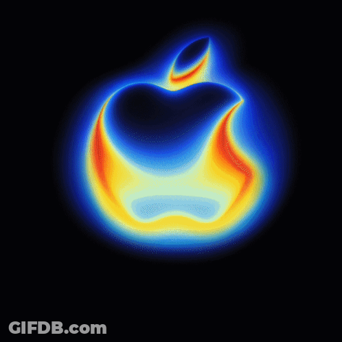 The Apple Logo Is Glowing In The Dark GIF