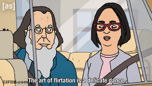 The Art Of Flirtation Is A Delicate Dance GIF