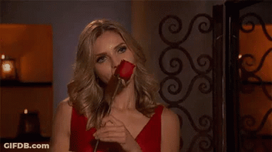 The Bachelorette Girl Sniffing A Rose GIF