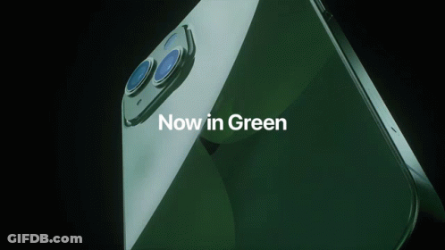 The Back Of A Green Iphone With The Words Now In Green On It GIF