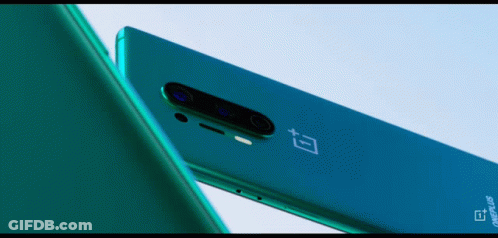 The Back Of A Green Oneplus Phone With A Camera On It GIF