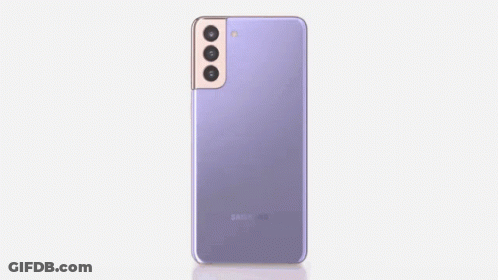 The Back Of A Purple Phone That Says Phantom Gold GIF