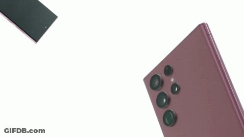The Back Of A Purple Phone With The Words Multi-Camera On It GIF