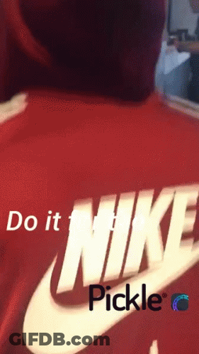 The Back Of A Red Nike Pickle Hoodie GIF