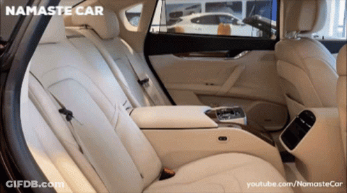 The Back Seat Of A Car Is Shown In A Youtube Video GIF