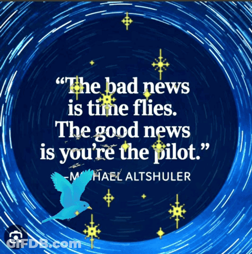 The Bad News Is Time Flies Adage GIF