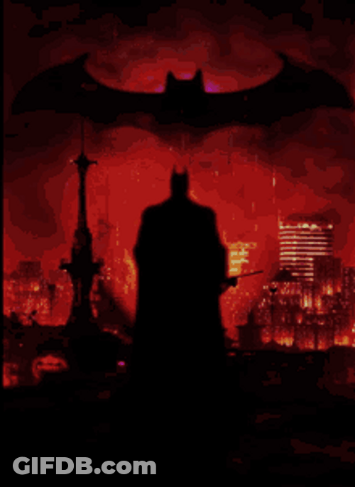 The Batman And Bat Logo Silhouette GIF