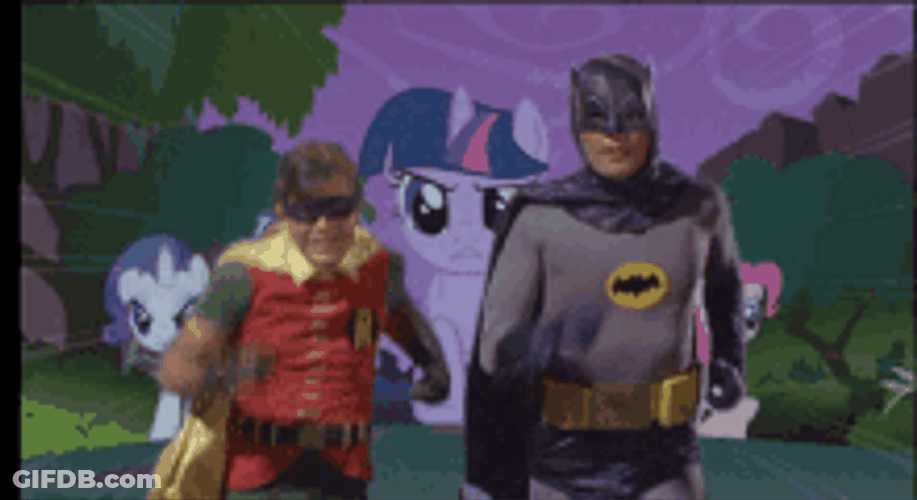 The Batman And Robin Running Parody GIF