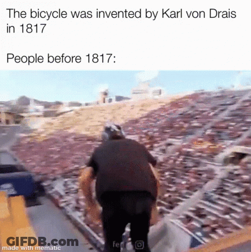 The Bicycle Was Invented By Karl Von Drais In 1817 GIF