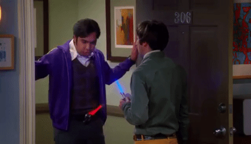 The Big Bang Theory Lightsaber Belt GIF