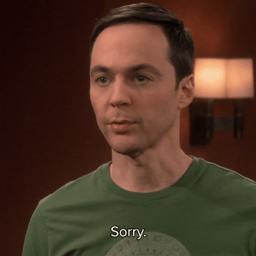The Big Bang Theory Sheldon Cooper Sorry GIF