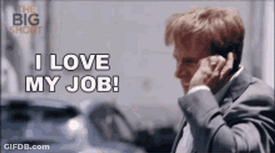 The Big Short Mark Baum I Love My Job GIF