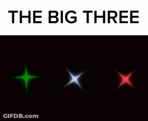 The Big Three On Black Background GIF
