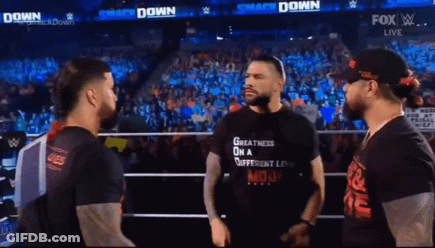 The Bloodline WWE Members Chest Bump GIF
