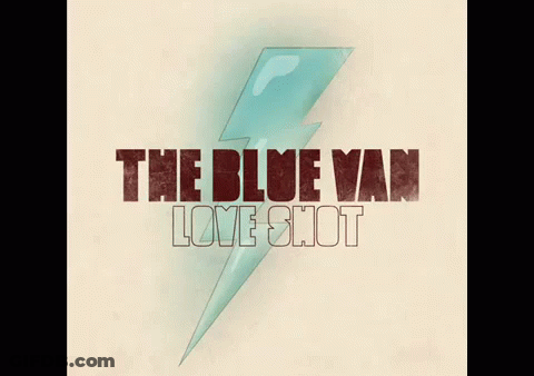 The Blue Van Love Shot Album Cover With A Lightning Bolt On It GIF