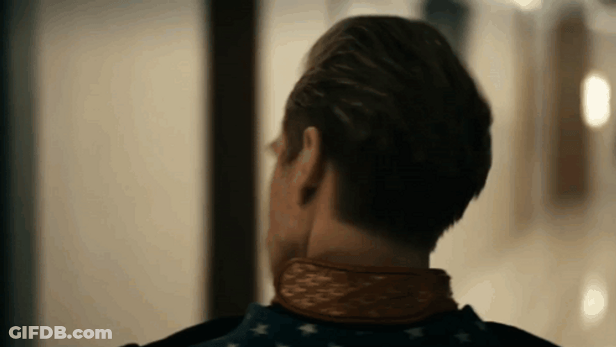 The Boys A Train Facing Homelander GIF
