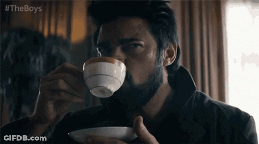 The Boys Karl Urban Sipping Coffee GIF