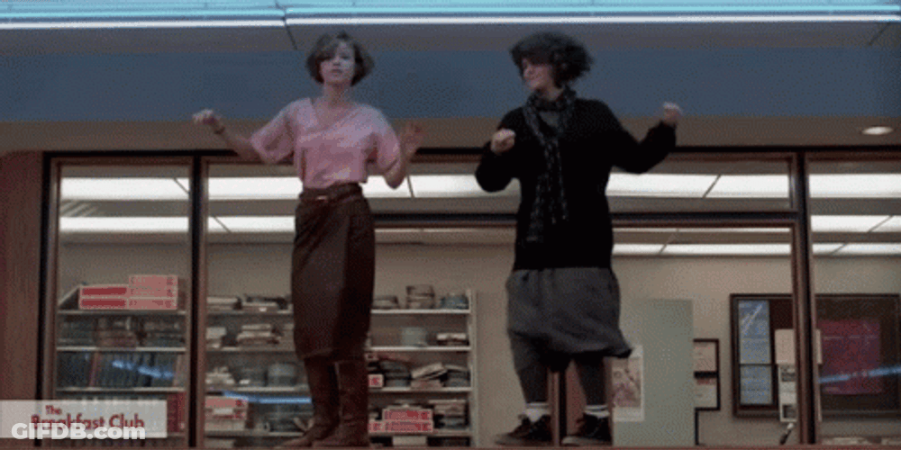 The Breakfast Club Party Dance Scene GIF