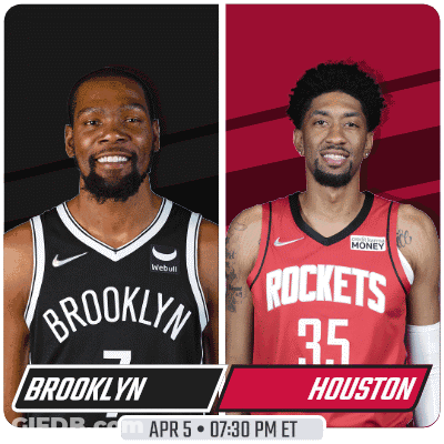 The Brooklyn Nets And Houston Rockets Are Playing On April 5 GIF