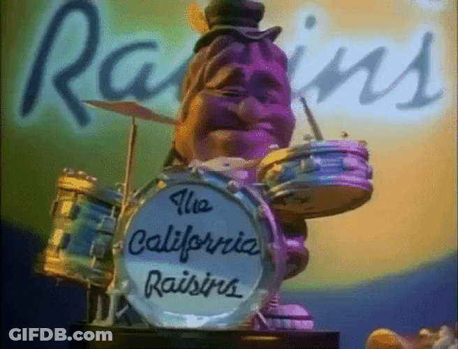 The California Raisins Ba Dum Tss GIF