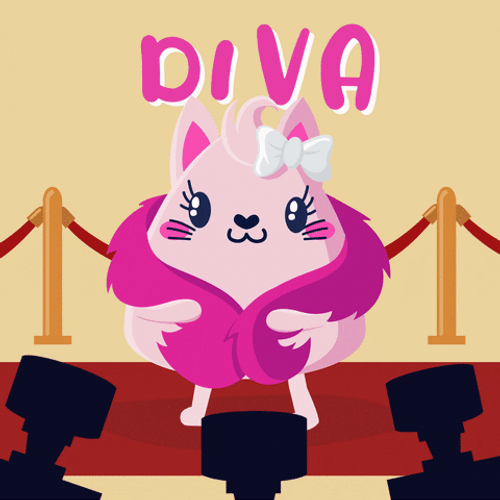 The Cat Diva In Pink GIF
