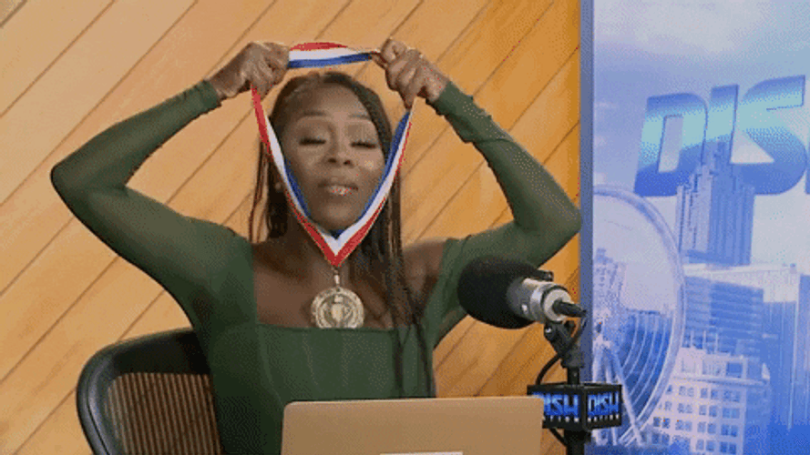 The Champ Is Here Wearing Gold Medal GIF