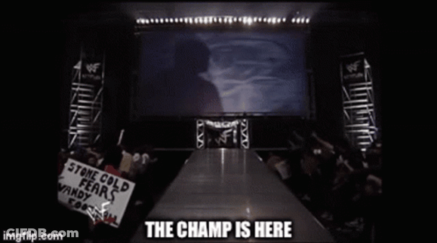 The Champ Is Here Wreslters Walk GIF
