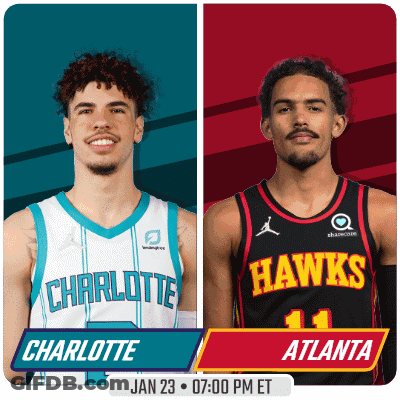 The Charlotte Hornets And Atlanta Hawks Are Playing On Jan 23 GIF