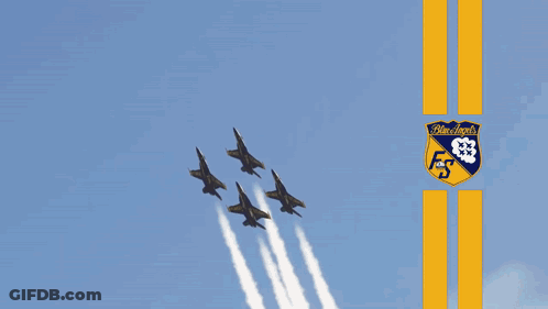 The Cockpit Of A Fighter Jet With A Badge That Says Blue Angels GIF