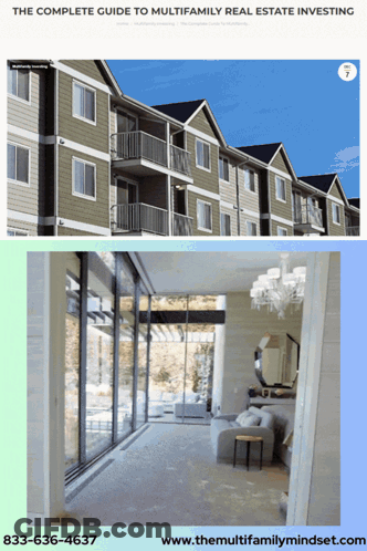 The Complete Guide To Multifamily Real Estate Investing Is Written On A Website GIF