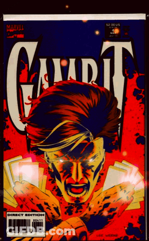 The Cover Of A Comic Book Called Gambit By Marvel Comics GIF