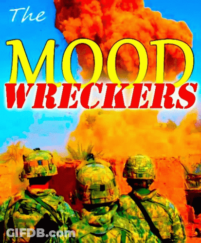 The Cover Of The Book The Mood Wreckers Features Soldiers GIF