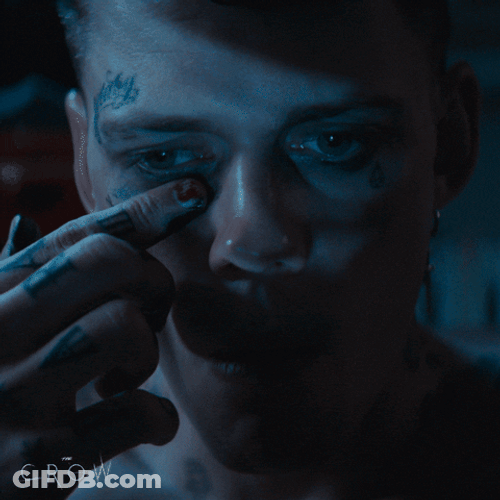 The Crow Eric Draven Putting Makeup GIF
