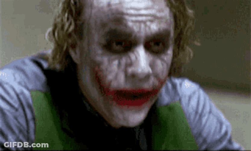 The Dark Knight Interrogation Joker Laughing GIF