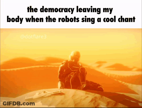 The Democracy Leaving My Body When The Robots Sing A Cool Chami GIF